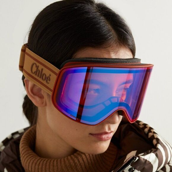 NEW Chloe CH0072S 003 Matte Rust Orange Multilayer Blue Zeiss Ski Mask CH 0072S - Picture 4 of 14
